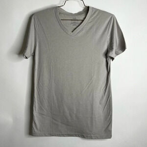 TRUE CLASSIC Tee Size Small Cotton Blend Short Sleeve Grey Gray V-Neck Comfy